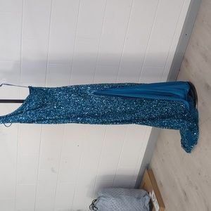 Ashley Lauren size 16 Peacock Gown